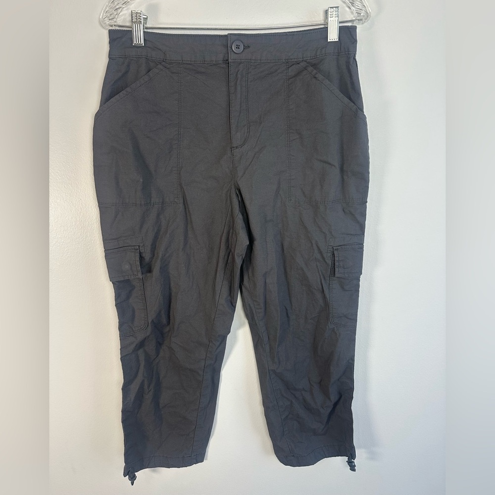 Sanctuary Scout Charcoal Straight Leg Poplin Cargo Surplus Pants size Large
